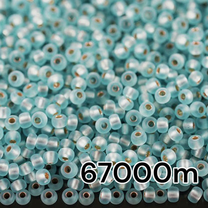 10/0 67000matte Preciosa Seed Beads. Light blue transparent Silver lined.