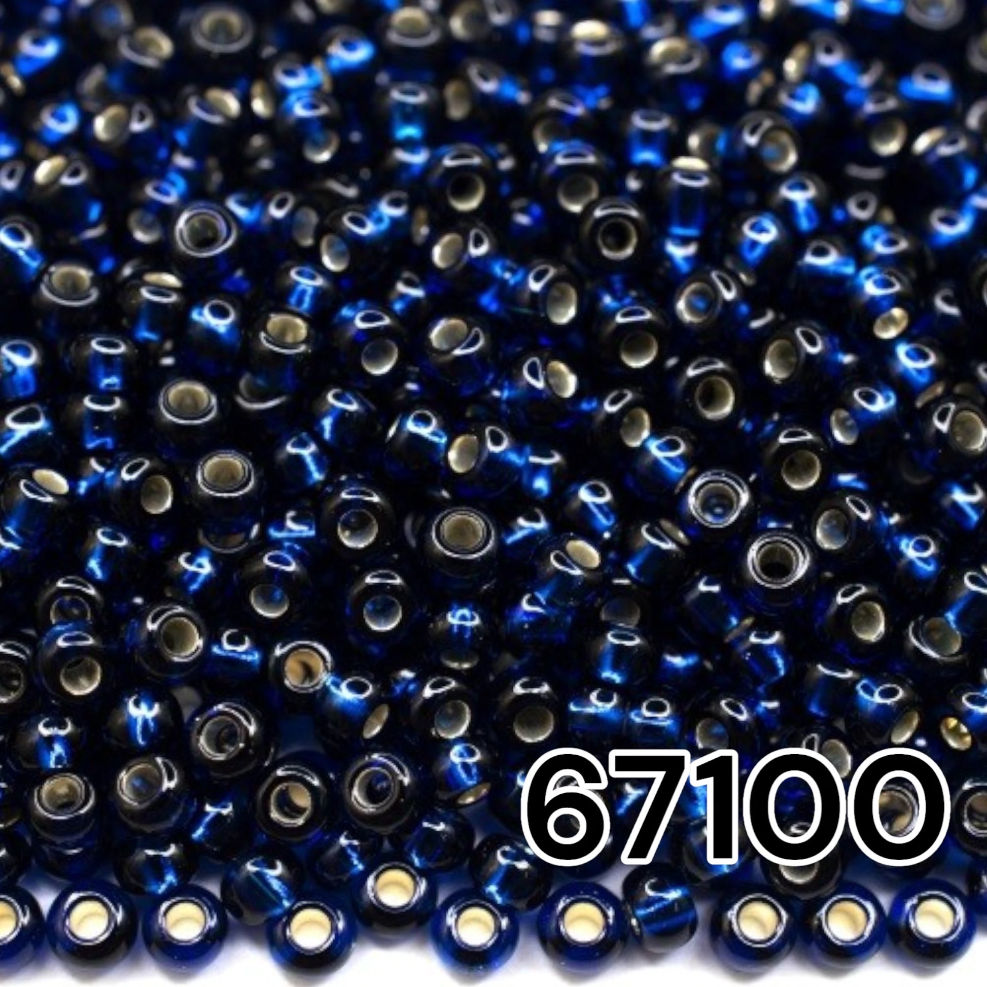 10/0 67100 Preciosa Seed Beads. Blue transparent Silver lined. - VadymShop