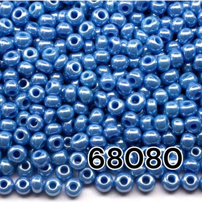 10/0 68080 Preciosa Seed Beads. Opaque Sfinx blue.