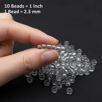 10/0 68108 Preciosa Mărgele din sticlă cehă Rocaille 2.3mm. Cristal, căptușite cu aluminiu.
