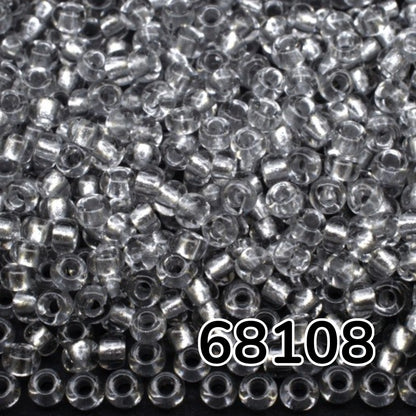 10/0 68108 Preciosa Mărgele din sticlă cehă Rocaille 2.3mm. Cristal, căptușite cu aluminiu.