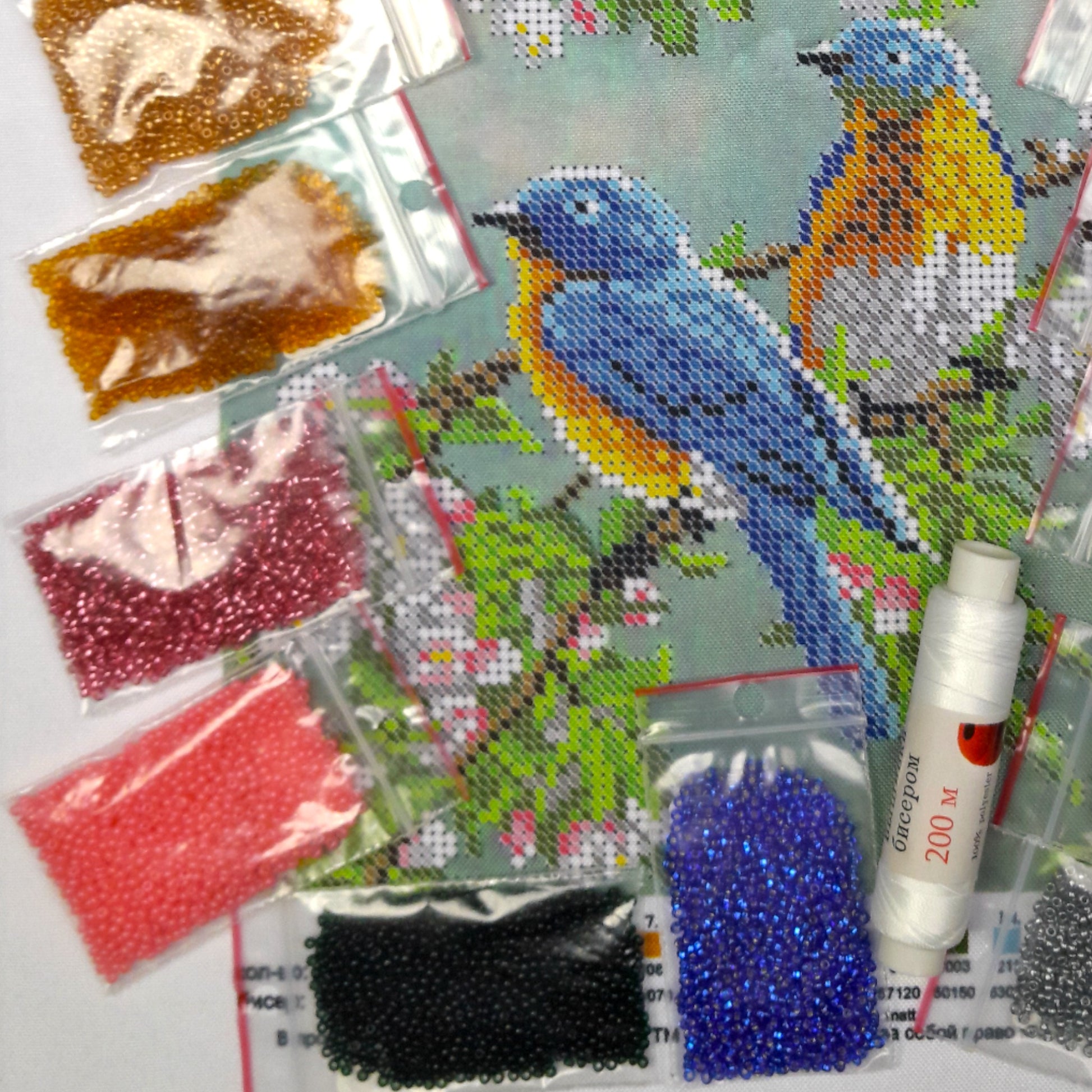 Bead embroidery kit "Bing song spring". Size: 8.3-11.0in (21-28cm) - VadymShop