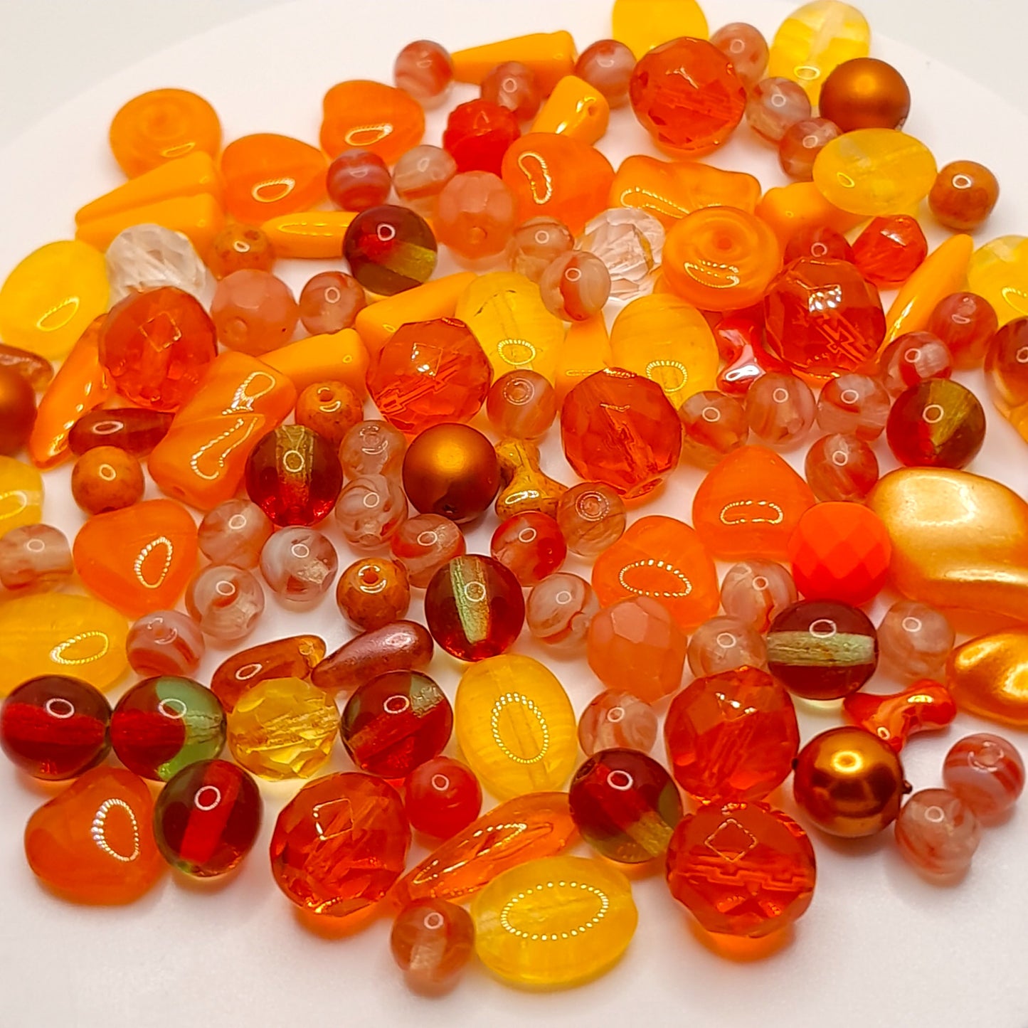 PRECIOSA czech beads "Orange" for making bracelets, necklaces, earrings and other jewelry. - VadymShop