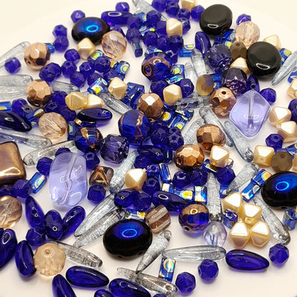 PRECIOSA czech beads "Blue Galaxy" for making bracelets, necklaces, earrings and other jewelry. - VadymShop