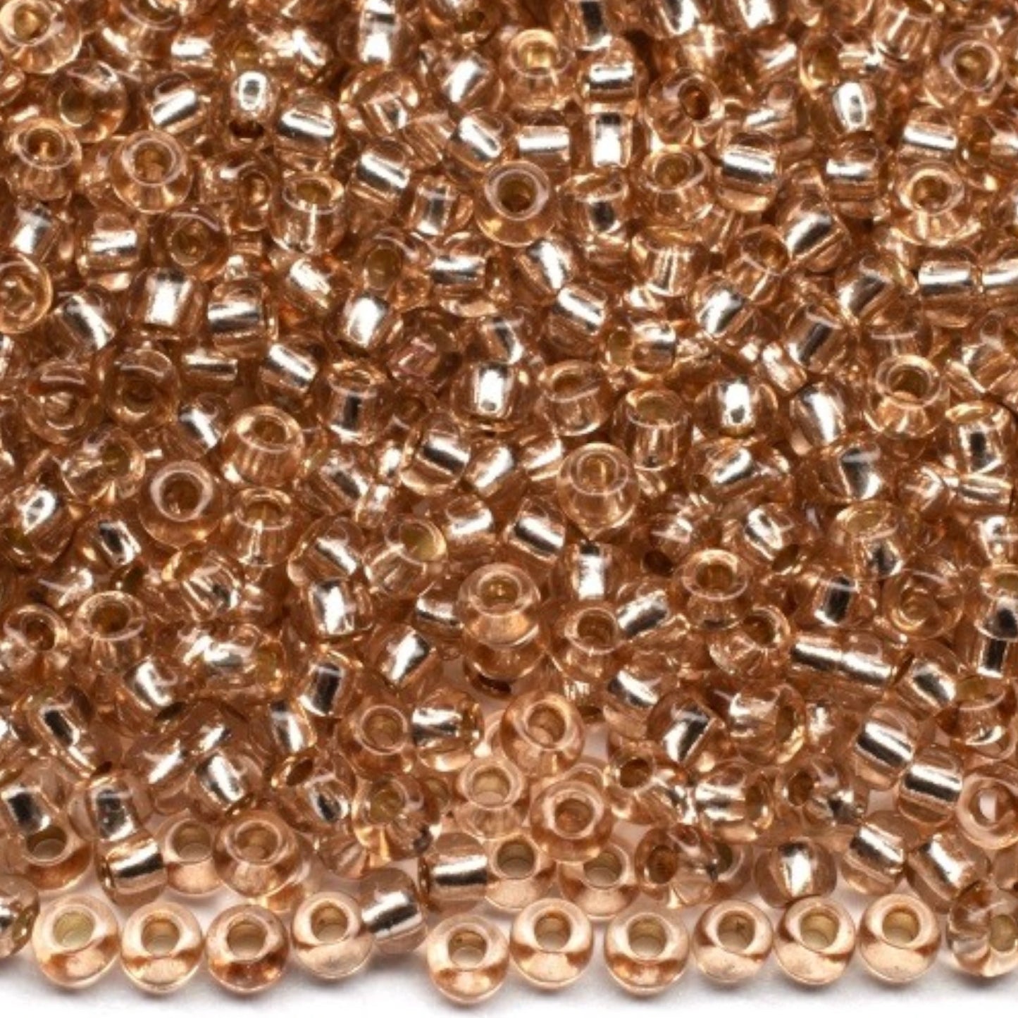 10/0 78111 Preciosa Czech Glass Mărgele Rocaille 2.3mm. Maro 2 vopsite Cristal, Argintiu Căptușit.