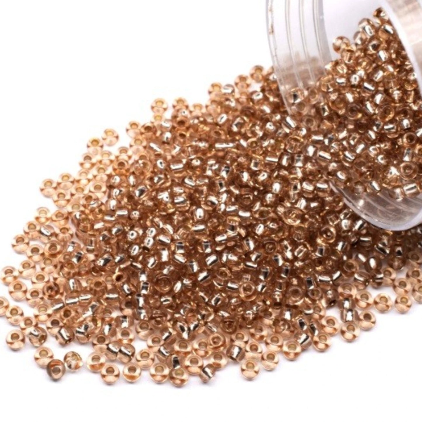 10/0 78111 Preciosa Czech Glass Mărgele Rocaille 2.3mm. Maro 2 vopsite Cristal, Argintiu Căptușit.