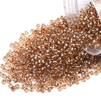 10/0 78111 Preciosa Czech Glass Mărgele Rocaille 2.3mm. Maro 2 vopsite Cristal, Argintiu Căptușit.