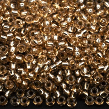 10/0 78111 Preciosa Czech Glass Mărgele Rocaille 2.3mm. Maro 2 vopsite Cristal, Argintiu Căptușit.