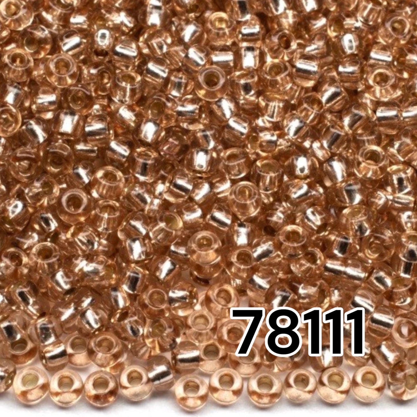 10/0 78111 Preciosa Czech Glass Mărgele Rocaille 2.3mm. Maro 2 vopsite Cristal, Argintiu Căptușit.