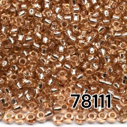 10/0 78111 Preciosa Czech Glass Mărgele Rocaille 2.3mm. Maro 2 vopsite Cristal, Argintiu Căptușit.