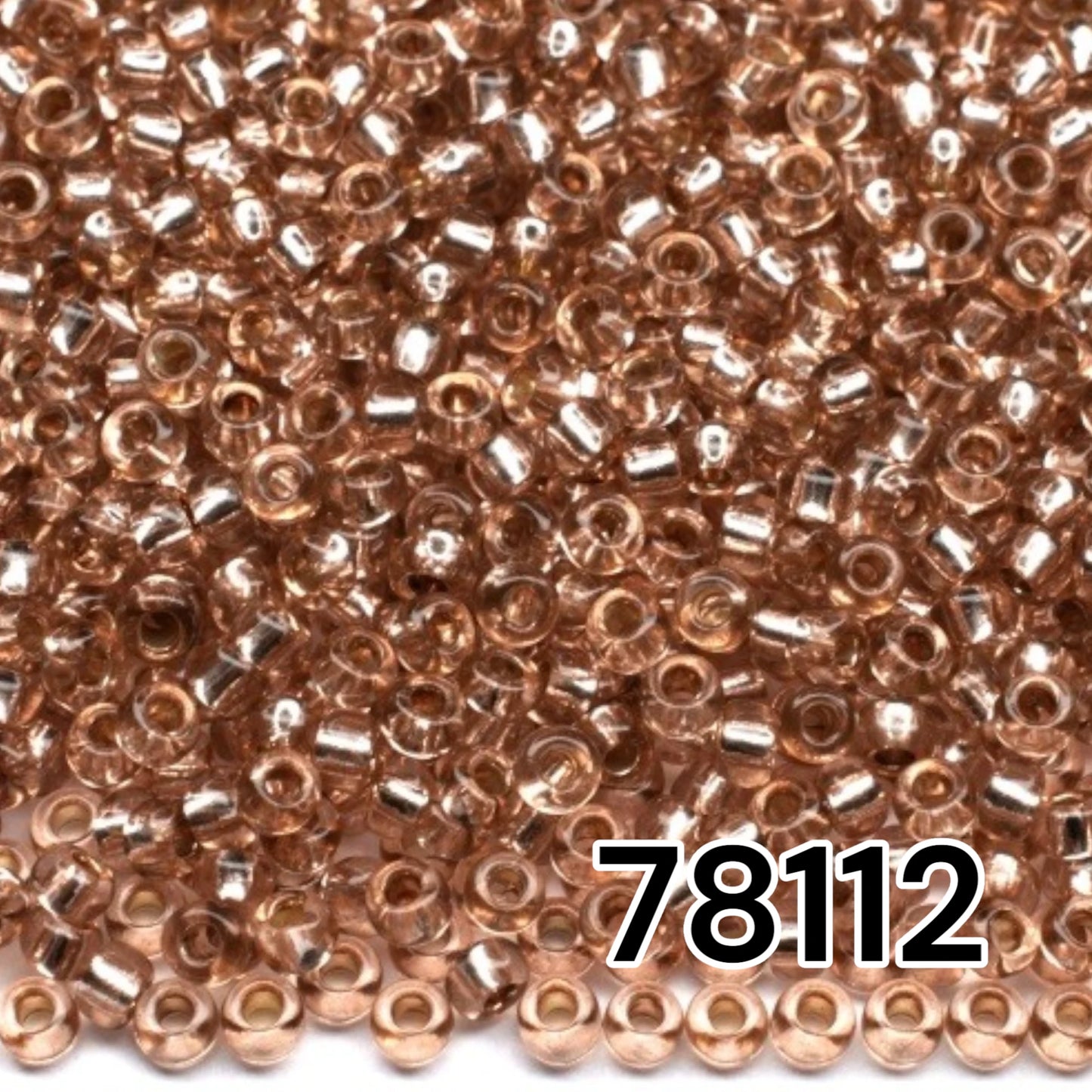 10/0 78112 Preciosa Tjeckiska glaspärlor Rocaillepärlor 2.3mm. Brun 2 färgad Kristall, Silverfodrad.