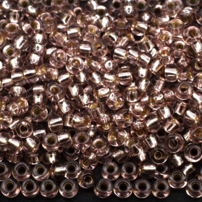 10/0 78113 Preciosa Czech Glass Mărgele Rocaille 2.3mm. Maro Mov 2 vopsite Cristal, Argintiu Căptușit.