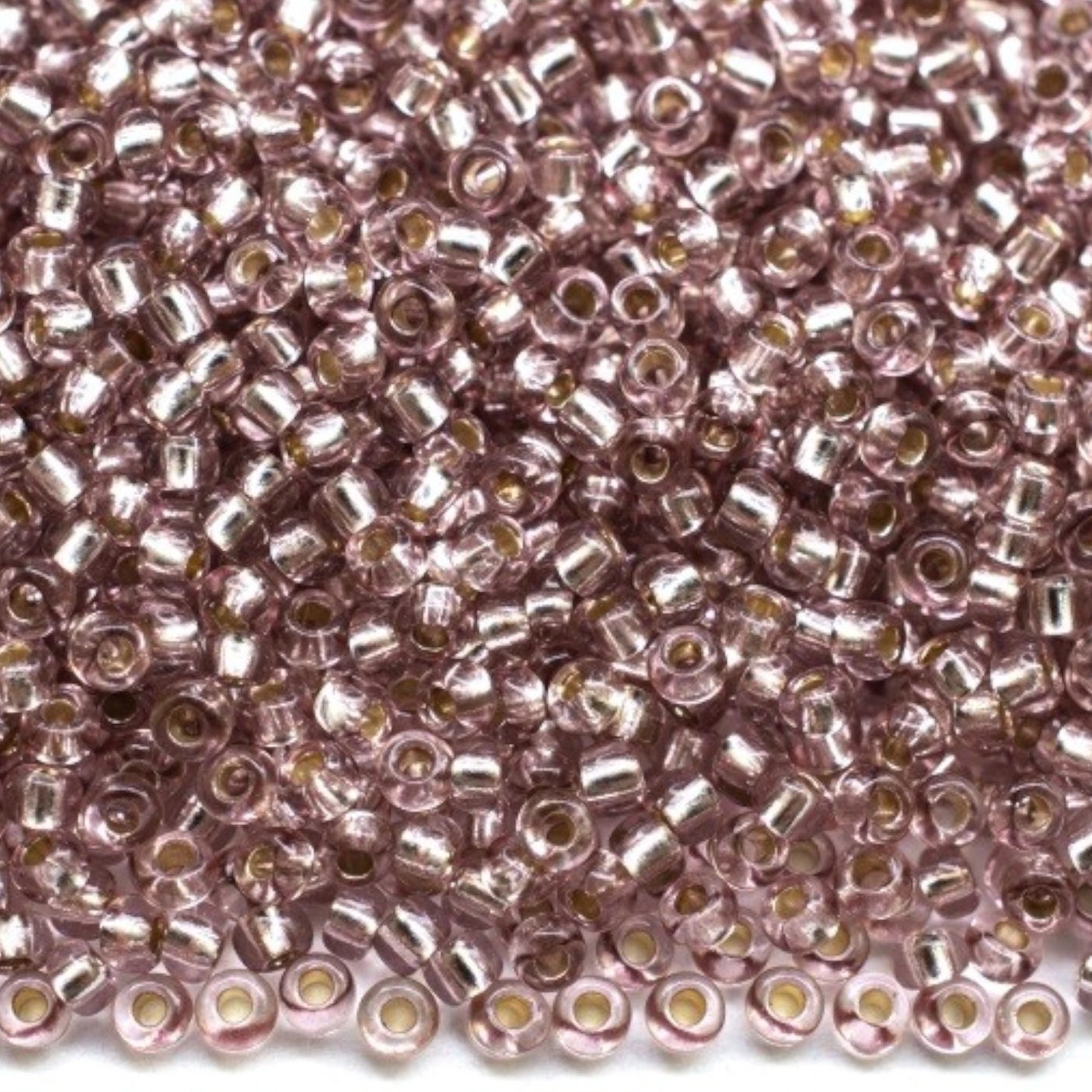 10/0 78113 Preciosa Czech Glass Mărgele Rocaille 2.3mm. Maro Mov 2 vopsite Cristal, Argintiu Căptușit.