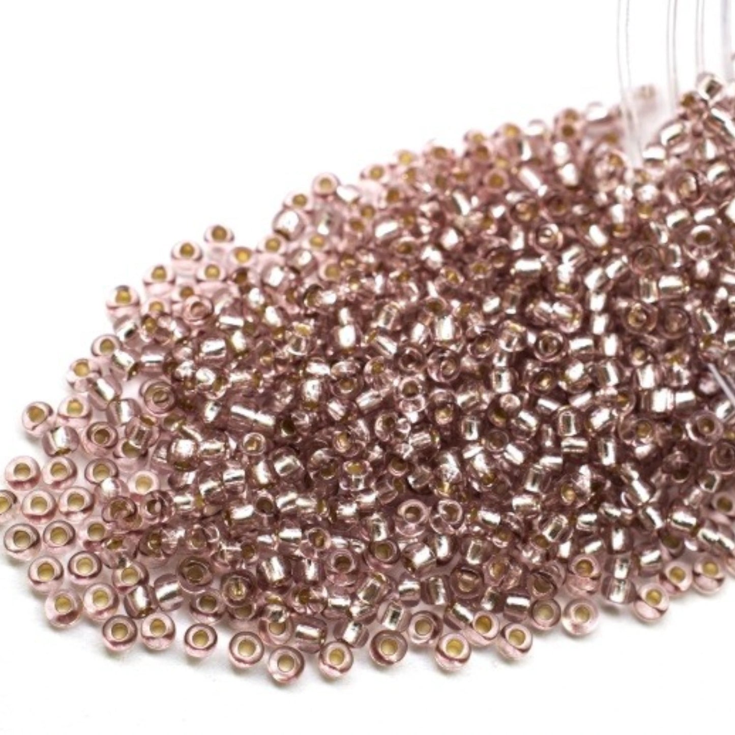 10/0 78113 Preciosa Czech Glass Mărgele Rocaille 2.3mm. Maro Mov 2 vopsite Cristal, Argintiu Căptușit.