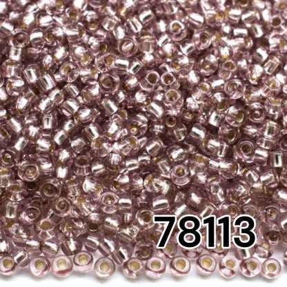 10/0 78113 Preciosa Czech Glass Mărgele Rocaille 2.3mm. Maro Mov 2 vopsite Cristal, Argintiu Căptușit.