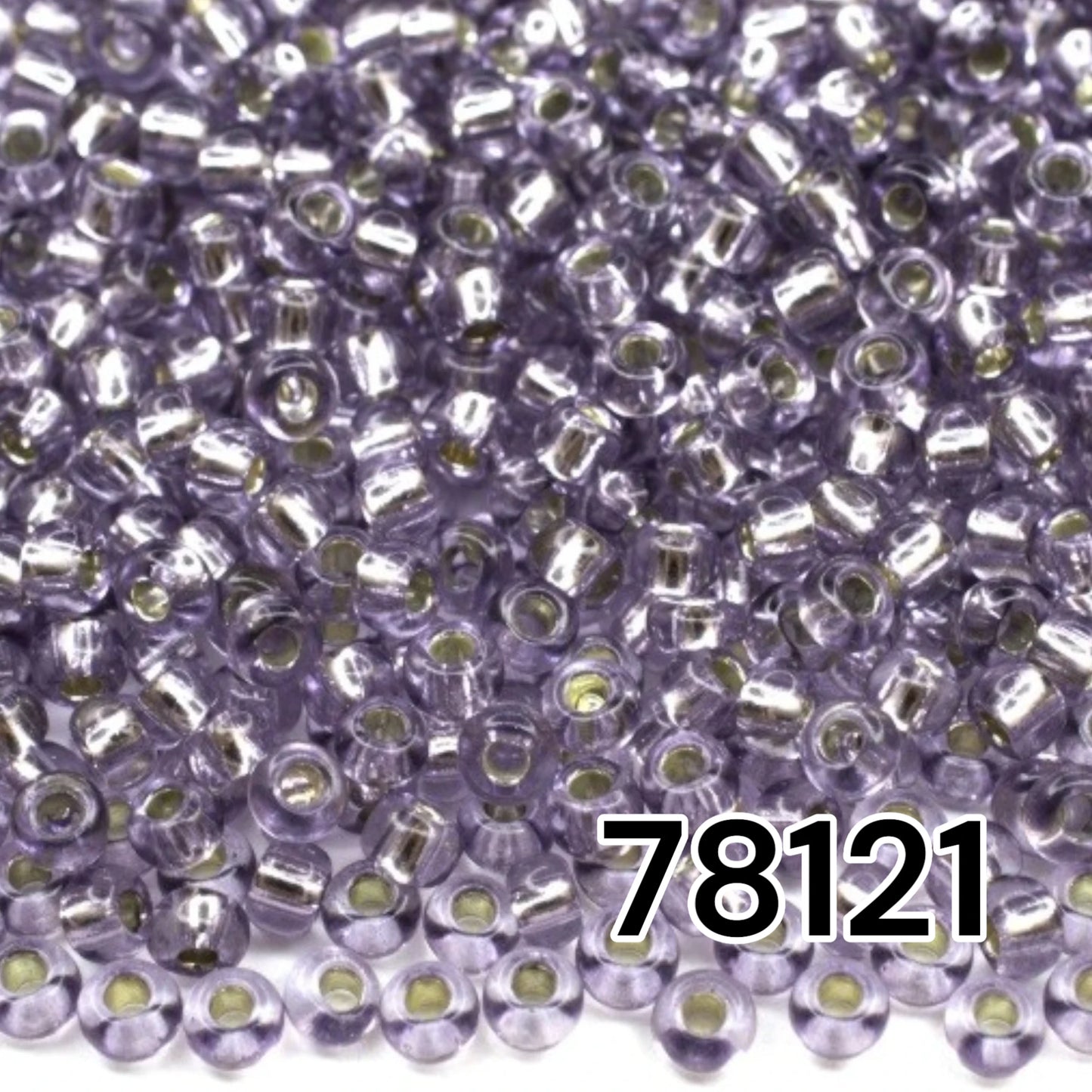 10/0 78121 Preciosa Czech Glass Seed Beads Rocailles 2.3mm. Purple 2 dyed Crystal, Silver Lined.
