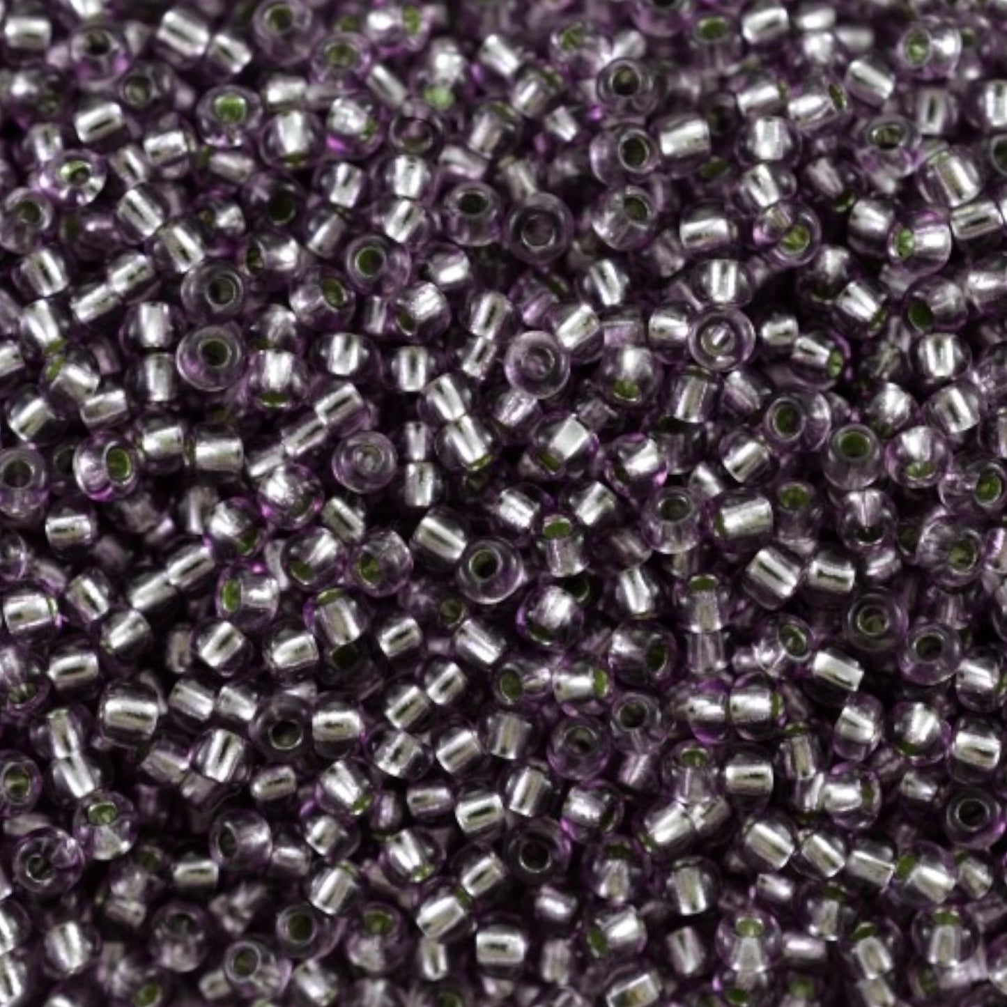 10/0 78122 Preciosa Czech Glass Koraliki Rocailles 2.3mm. Fioletowe 2 barwione Kryształ, Srebrna powłoka.