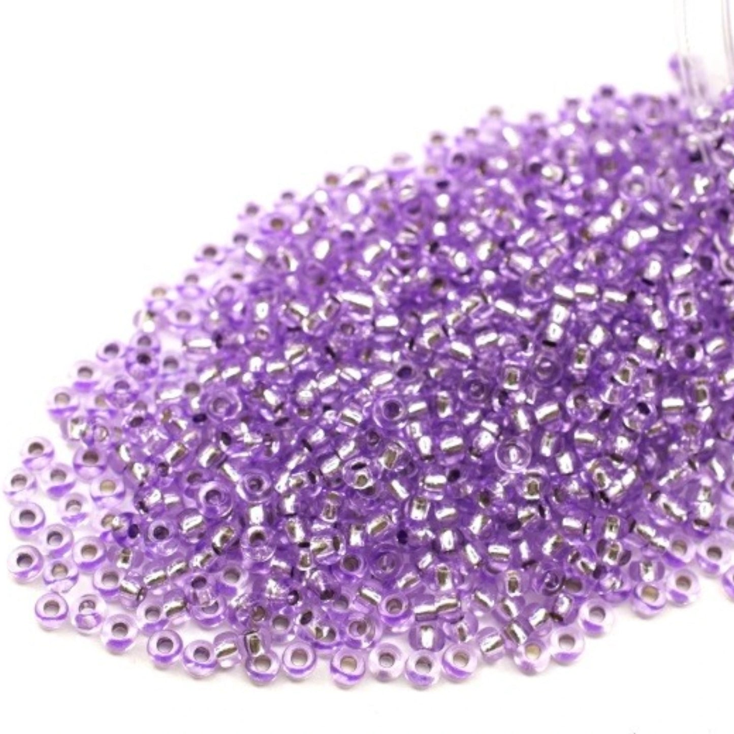 10/0 78123 Preciosa Czech Glass Mărgele Rocaille 2.3mm. Violet 2 vopsite Cristal, Argintiu Căptușit.