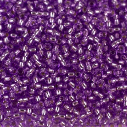 10/0 78123 Preciosa Czech Glass Mărgele Rocaille 2.3mm. Violet 2 vopsite Cristal, Argintiu Căptușit.