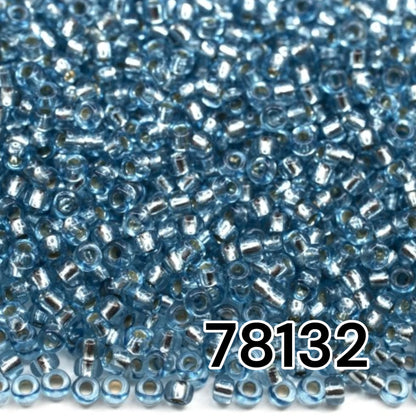 10/0 78132 Preciosa Cuentas de Semilla (Abalorios / Mostacillas) Checas de Vidrio Rocallas 2.3mm. Azul 2 teñido Cristal, Plateado Forrado.