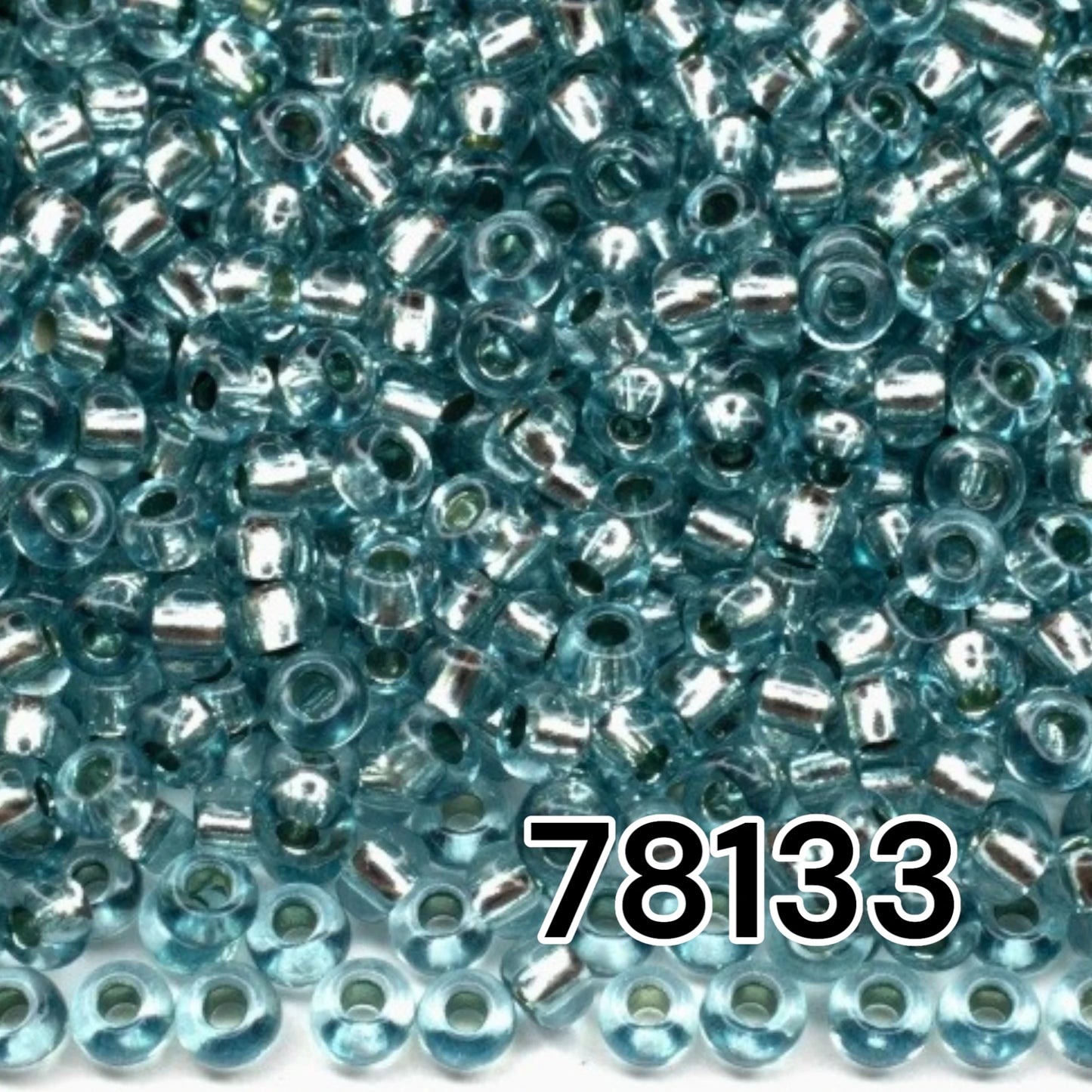 10/0 78133 Preciosa Tsjechisch glas Kralen Rocaillekralen 2.3mm. Blauw 2 geverfd Kristal, Zilver gecoat.