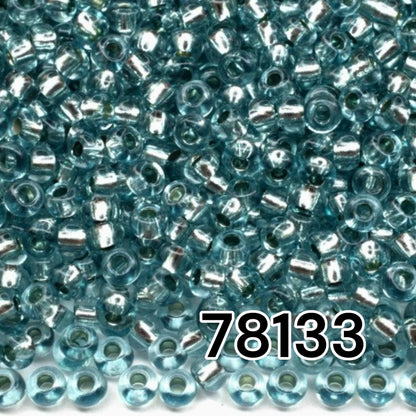 10/0 78133 Preciosa Tsjechisch glas Kralen Rocaillekralen 2.3mm. Blauw 2 geverfd Kristal, Zilver gecoat.