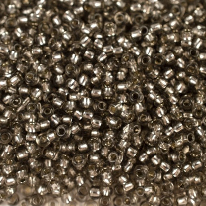 10/0 78141 Preciosa Cuentas de Semilla (Abalorios / Mostacillas) Checas de Vidrio Rocallas 2.3mm. Negro Gris 2 teñido Cristal, Plateado Forrado.