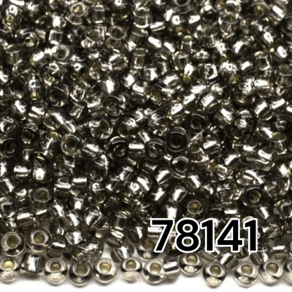10/0 78141 Preciosa Cuentas de Semilla (Abalorios / Mostacillas) Checas de Vidrio Rocallas 2.3mm. Negro Gris 2 teñido Cristal, Plateado Forrado.