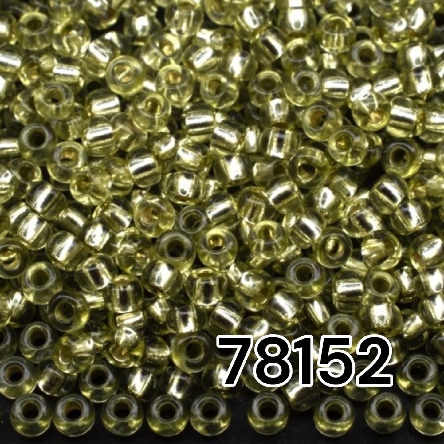 10/0 78152 Preciosa Tschechische Glas Perlen Rocailles 2,3mm. Grün 2 gefärbt Kristall, Silber Beschichtet.