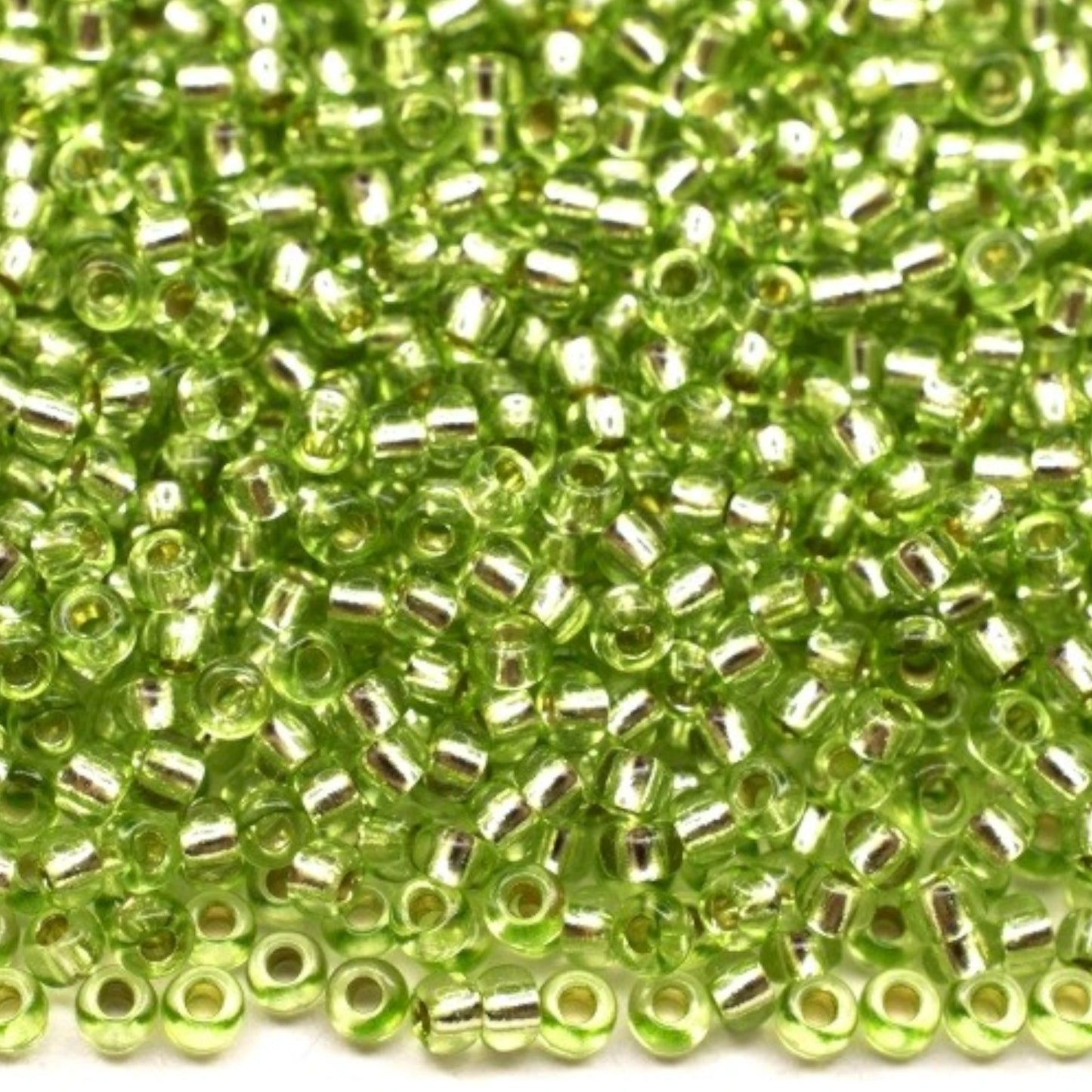10/0 78154 Preciosa Perline di Vetro Ceco Rocaille 2.3mm. Verde 2 tinto Cristallo, Argento Rivestito.