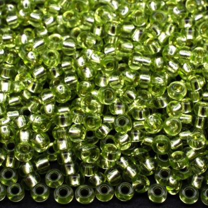 10/0 78154 Preciosa Perline di Vetro Ceco Rocaille 2.3mm. Verde 2 tinto Cristallo, Argento Rivestito.