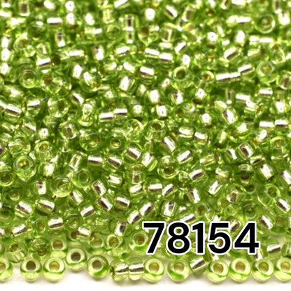 10/0 78154 Preciosa Perline di Vetro Ceco Rocaille 2.3mm. Verde 2 tinto Cristallo, Argento Rivestito.