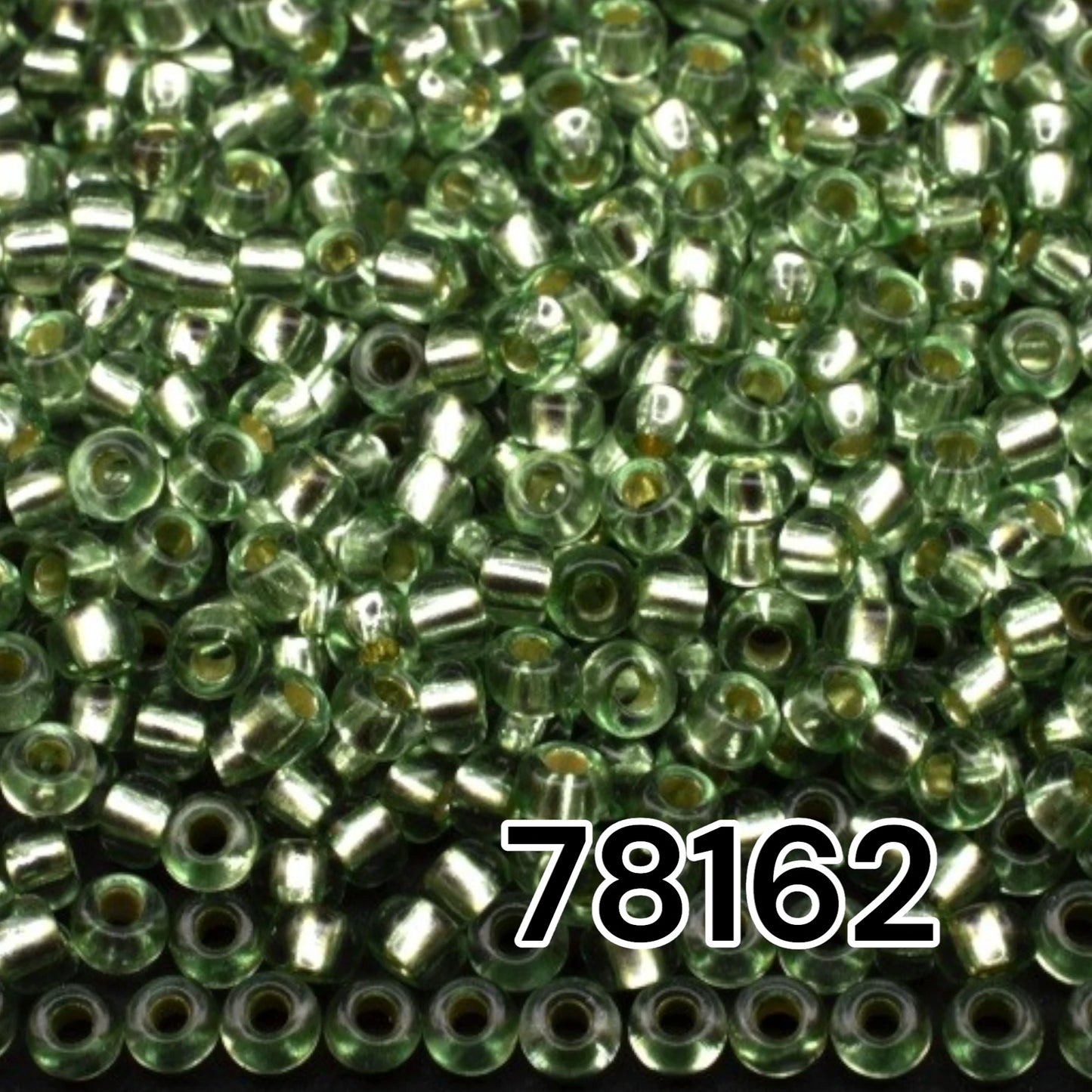 10/0 78162 Preciosa tschechische Glas Perlen Rocailles 2,3mm. Grün 2 gefärbt Kristall, silberbeschichtet.