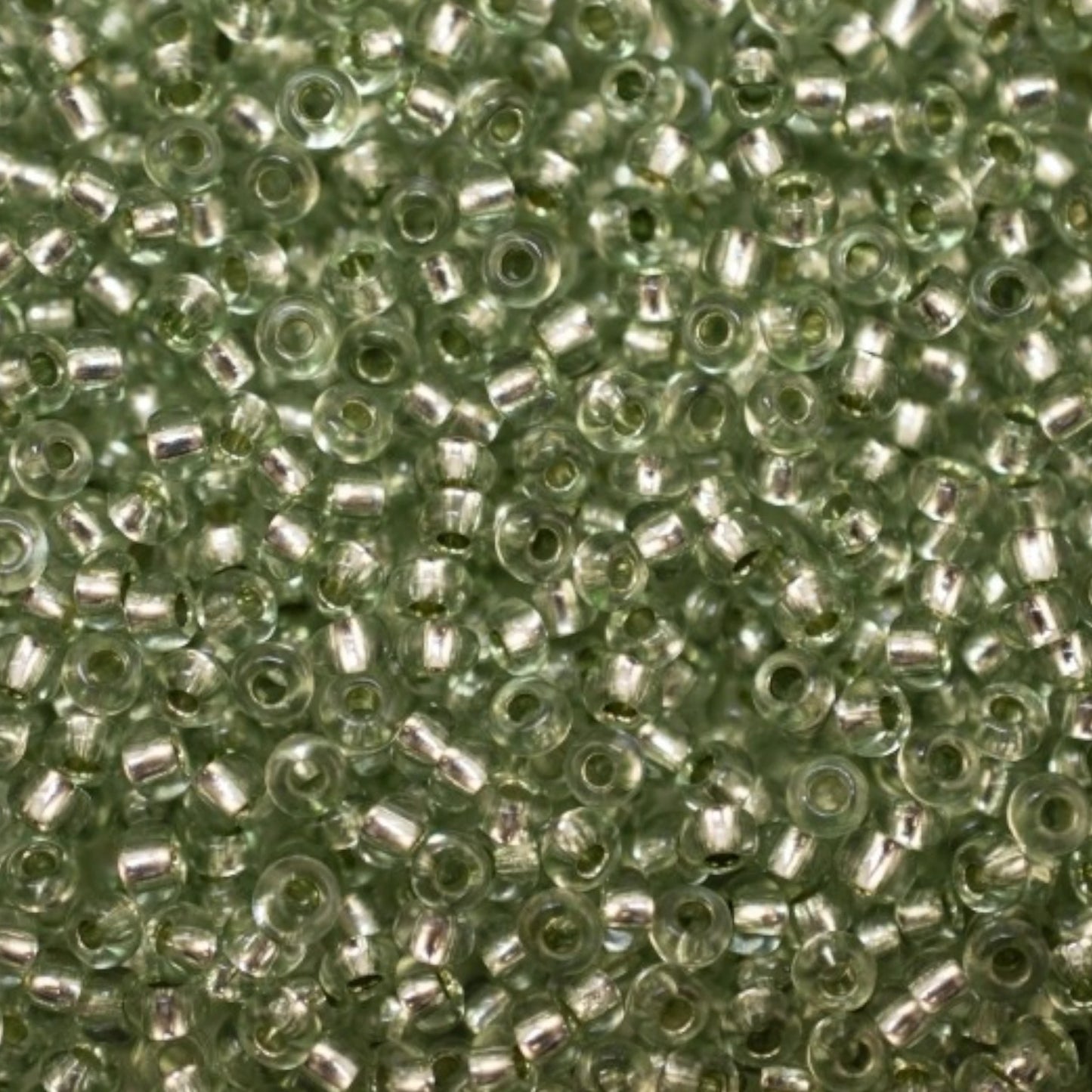 10/0 78163 Preciosa Cuentas de Semilla (Abalorios / Mostacillas) Checas de Vidrio Rocallas 2.3mm. Verde 2 teñido Cristal, Plateado Interior.