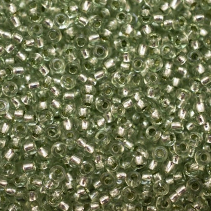 10/0 78163 Preciosa Cuentas de Semilla (Abalorios / Mostacillas) Checas de Vidrio Rocallas 2.3mm. Verde 2 teñido Cristal, Plateado Interior.