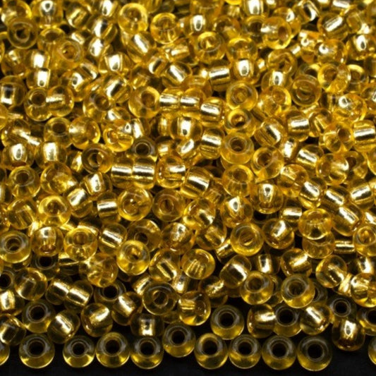 10/0 78181 Preciosa čehu stikla Pērlītes Rokaja 2.3mm. Dzeltens 2 krāsots kristāls, sudraba odere.