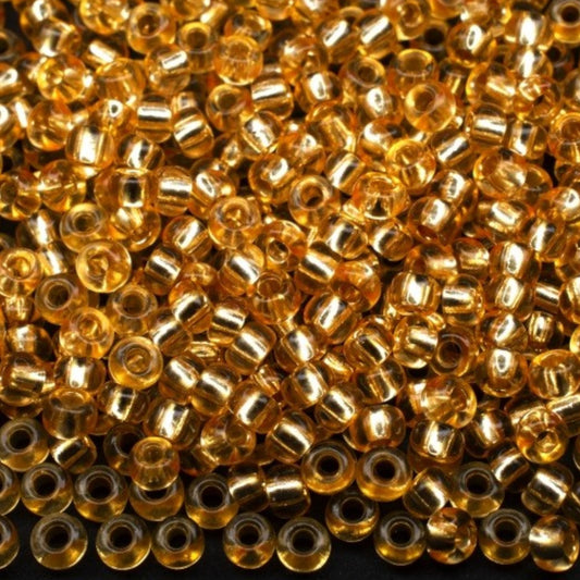10/0 78182 Preciosa čehu stikla Pērlītes Rokaja 2.3mm. Dzeltens 2 krāsots kristāls, sudraba odere.