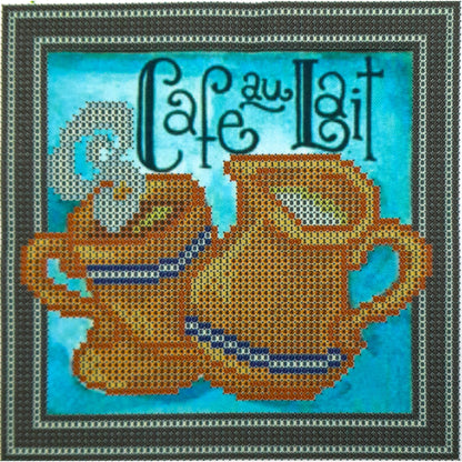 DIY Bead embroidery kit "Coffee with cream". Size: 6.3 - 6.3in (16 - 16cm). - VadymShop