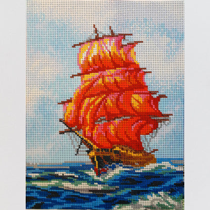 DIY Bead embroidery kit "Red Sails"  Size: 7.8-10.1 in (20-26cm) - VadymShop