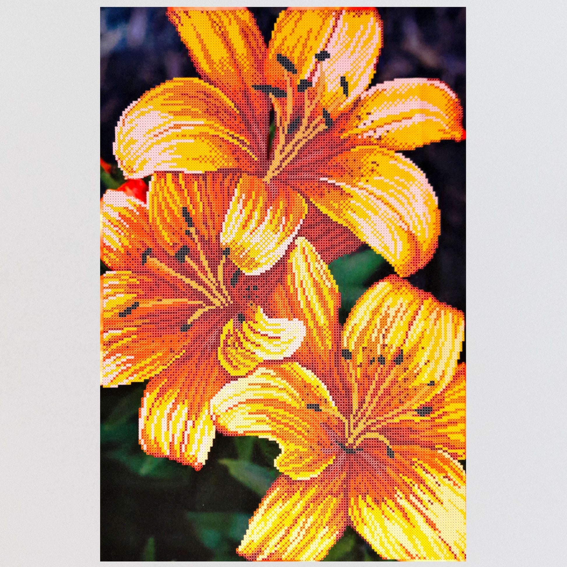 DIY Bead embroidery kit "Flowers Lilies". Size: 12.6 - 18.9 in (32 - 48 сm). - VadymShop