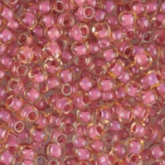 10/0 80827 Preciosa Tschechische Glas Perlen Rocailles 2.3mm. Kristall Terra Pink Lined.