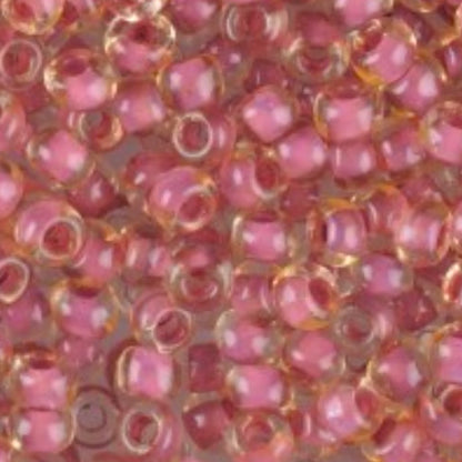 10/0 80827 Preciosa Czech Glass Koraliki Rocailles 2.3mm. Kryształ Terra Pink Lined.
