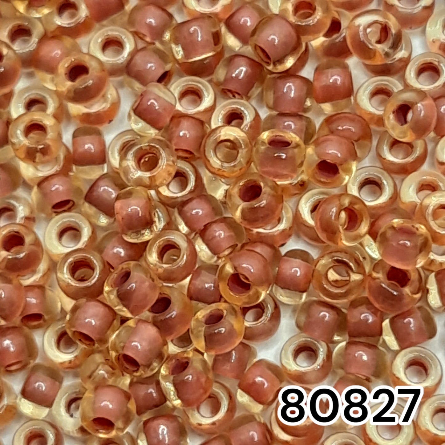 80827 Czech Seed Beads Preciosa Rocailes Crystal Terra Color Lined. Size 10/0. - VadymShop