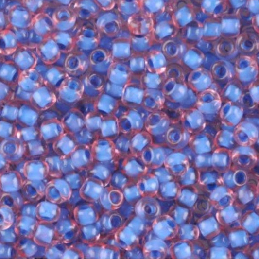 10/0 80936 Preciosa Tschechische Glas Perlen Rocailles 2.3mm. Kristall Terra Blau Umrandet.