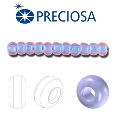 10/0 80936 Preciosa Czech Glass Koraliki Rocailles 2.3mm. Kryształowe Terra Blue Lined.