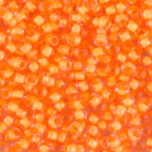 10/0 80983 Preciosa tschechische Glas Perlen Rocailles 2.3mm. Kristall Terra Orange Lined.