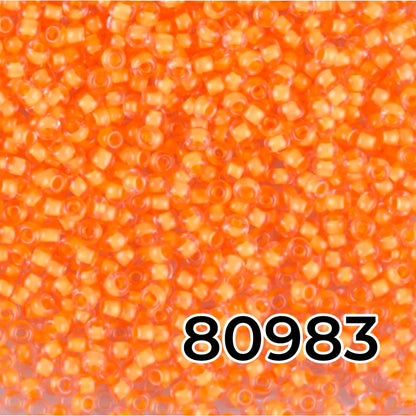 10/0 80983 Preciosa Tšekkiläinen lasi Siemenhelmet Rokaanihelmet 2.3mm. Kristalli Terra Oranssi Viivattu.