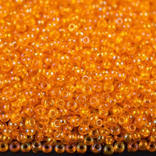 10/0 81060 Preciosa Tschechische Glas Perlen Rocailles 2.3mm. Gelb Transparent Regenbogen.