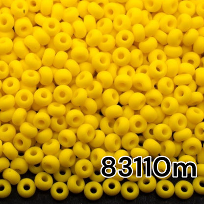 6/0 83110 matte Preciosa Czech Glass Perler Rocailles 4.1mm. Gul uigennemsigtig naturlig.