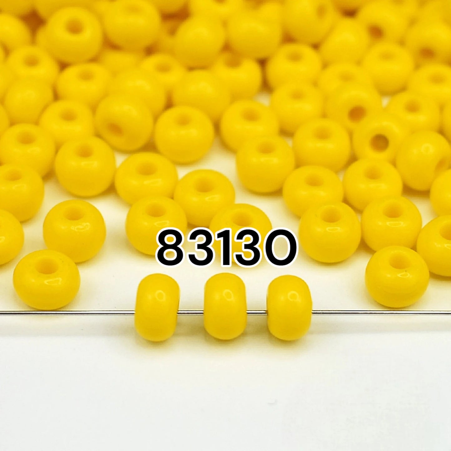 2/0 83130 Preciosa Tjekkiske Glas Perler Rocailles 6.1mm. Gul Opaque naturlig.